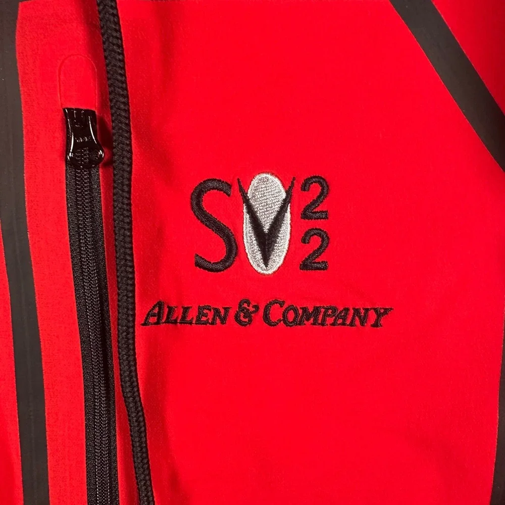 Outerknown Apex Series Jacket Mens L Red Full Zip Water Repellent Company Logo
